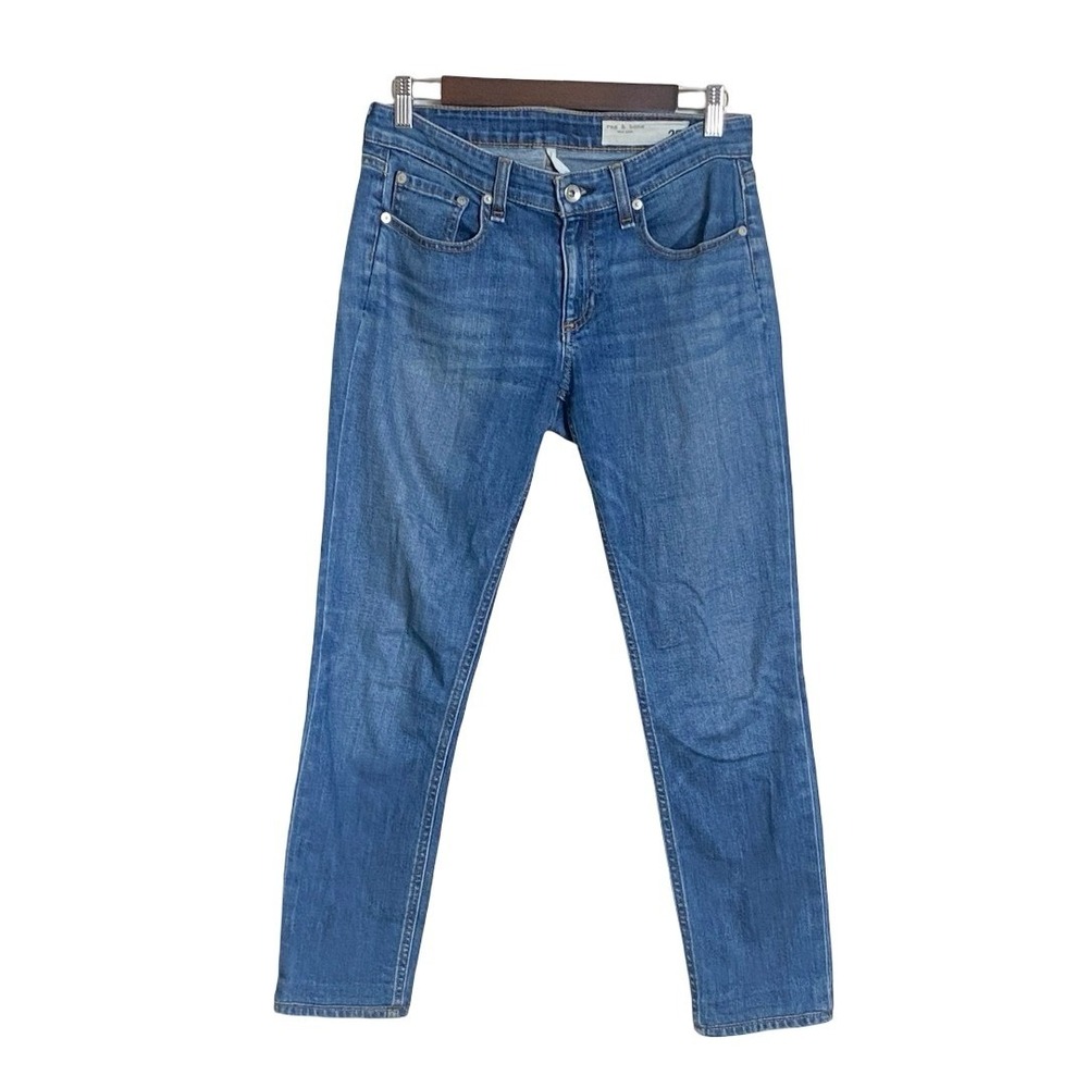 Rag & Bone Bellview Jeans 25 Blue‎ Mid Rise Slim Skinny Stretch Denim